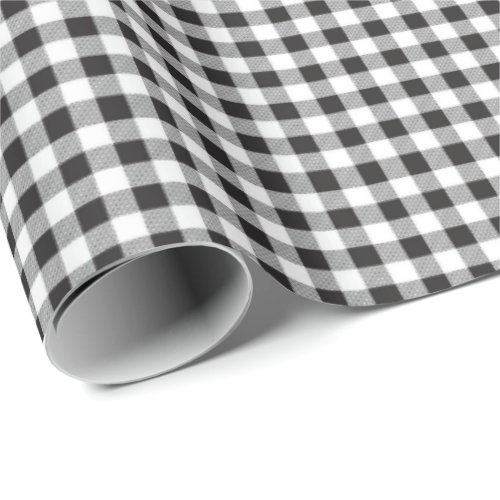 Black  White Gingham Wrapping Paper