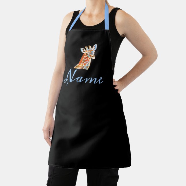 Black & white giraffe  apron (Insitu)