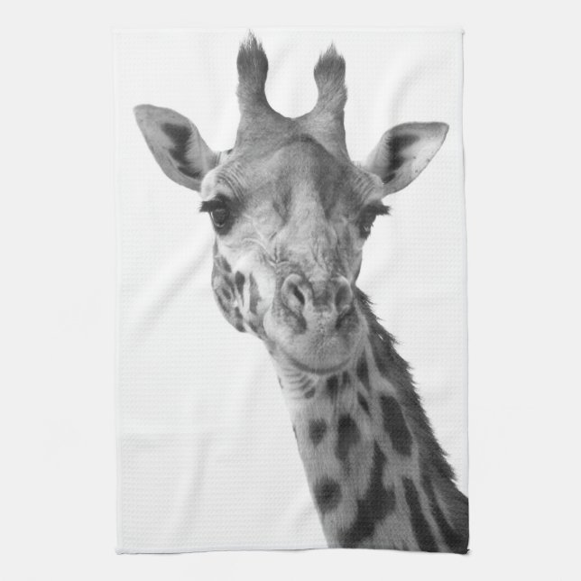 Black & White Giraffe Towel (Vertical)