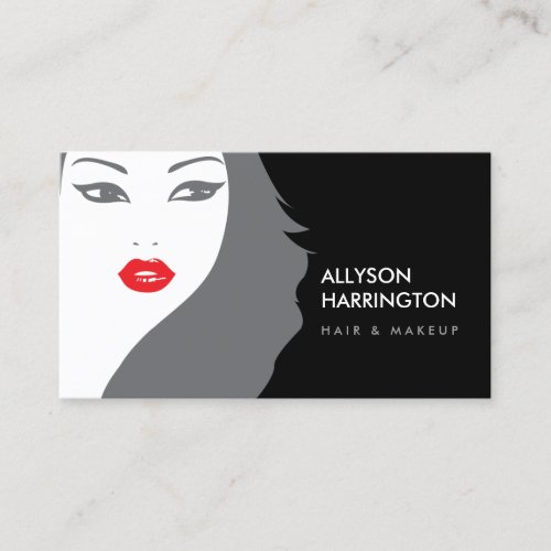 BLACK &amp; WHITE GIRL - BEAUTY FASHION STYLE No. 3 Business Cards