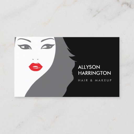 Customizable BLACK &amp; WHITE GIRL - BEAUTY FASHION STYLE No. 3 Business Cards