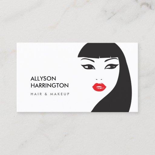 Customizable BLACK &amp; WHITE GIRL - BEAUTY FASHION STYLE No. 4 Business Card