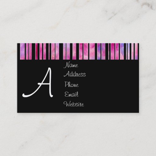 Customizable Black &amp; White Girly Lines Business Card
