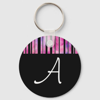 Black & White Girly Lines Keychain