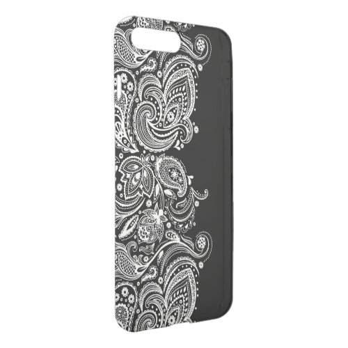 Black  White Girly Paisley Lace Design GR2 iPhone 8 Plus7 Plus Case