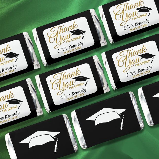 Black White Gold 2025 Graduation Party Thank You Hershey's Miniatures (Black White Gold 2025 Graduation Party Thank You Hershey's Miniatures)