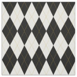 Black | White | Gold Argyle Pattern Fabric