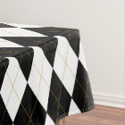 Black | White | Gold Argyle Pattern