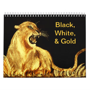 Black,White & Gold Calender Calendar