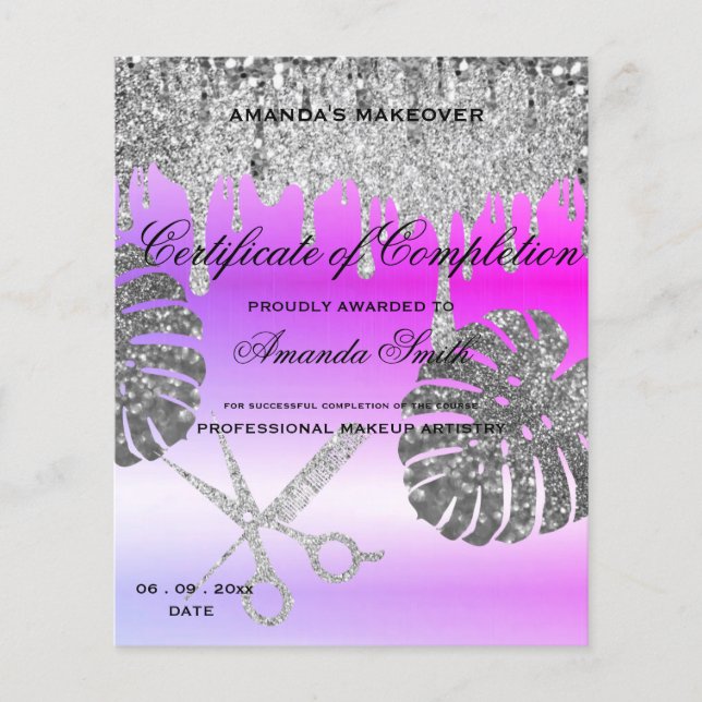 Black White Gold Certificate of Completion Award (Front)