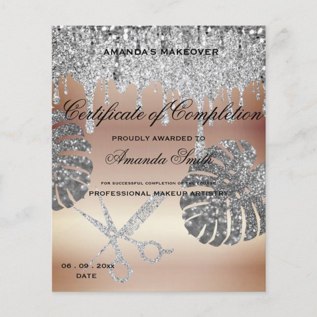 Black White Gold Certificate of Completion Award (Front)