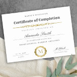 Black White Gold Certificate of Completion Award<br><div class="desc">If you need any further customisation please feel free to message me on yellowfebstudio@gmail.com.</div>