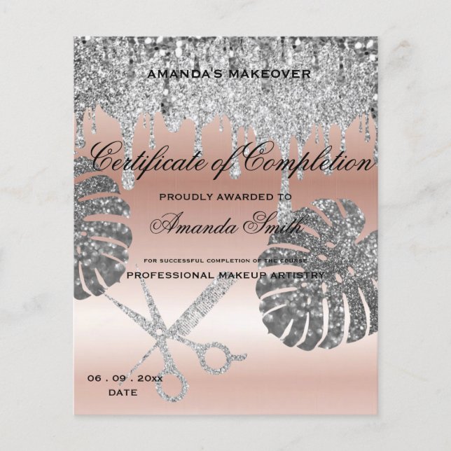 Black White Gold Certificate of Completion Award (Front)