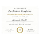 Black White Gold Certificate of Completion Award