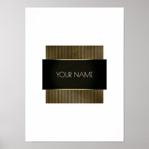 Black White Gold Conceptual Minimal Geometry Lux Poster