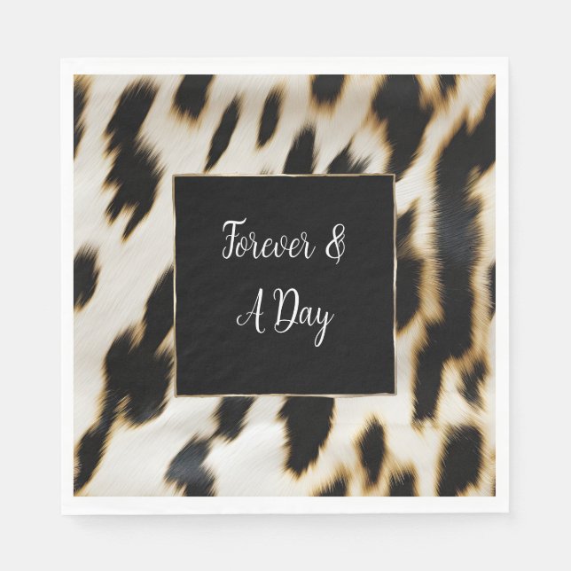 Black White Gold Cowgirl Cowhide Napkins (Front)
