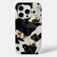 Black White Gold Cowhide