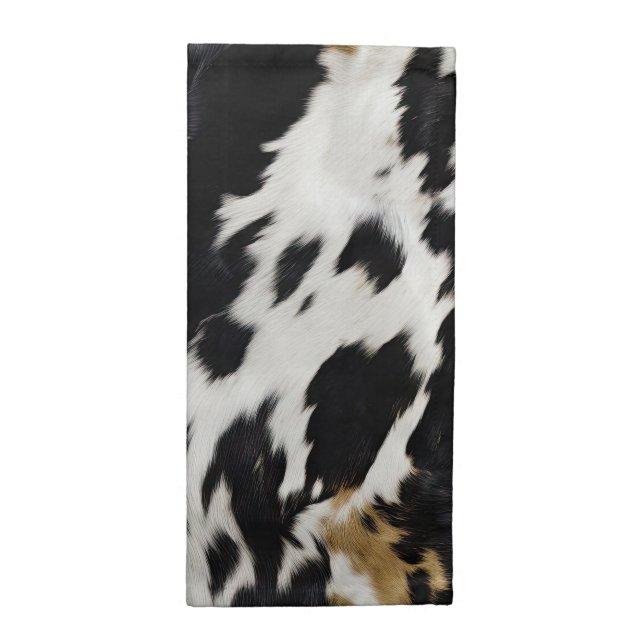 Black White Gold Cowhide Cloth Napkin (Half Fold)