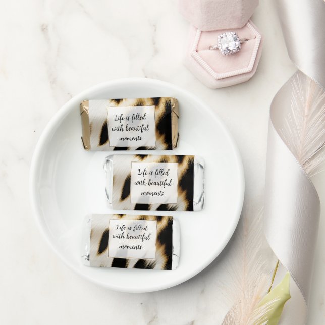 Black White Gold Cowhide Hershey's Miniatures (Wedding)