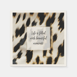 Black White Gold Cowhide Napkins