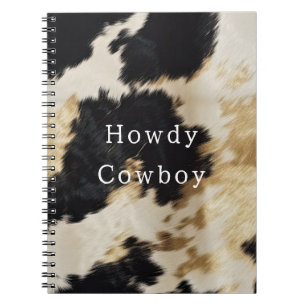 Black White Gold Cowhide Notebook