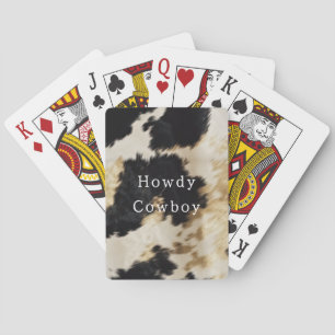 Black White Gold Cowhide Poker Cards