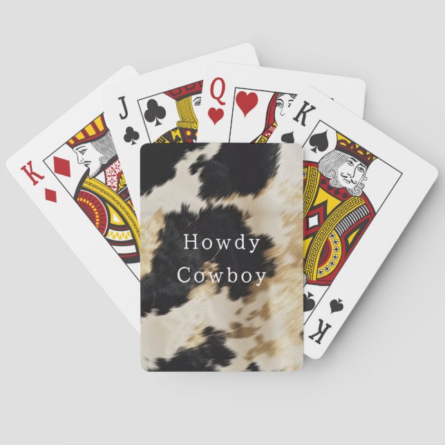 Black White Gold Cowhide Poker Cards (Back)