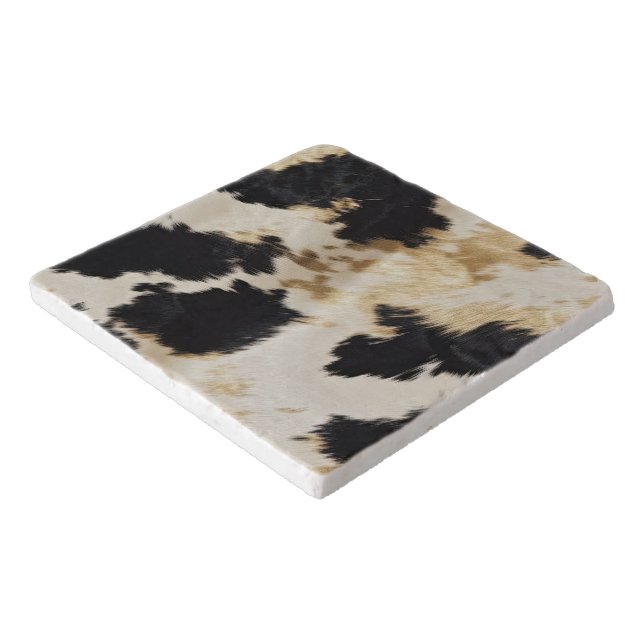 Black White Gold Cowhide Trivet (Corner)