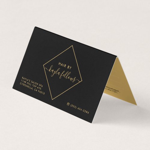 Black White  Gold Diamond Appointment Cards