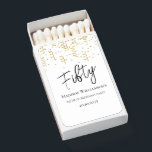 Black, White & Gold Fifty , 50th Birthday Party   Matchboxes<br><div class="desc">Black & White Fifty Minimal 50th Birthday Party. Matching stationery and party supplies are available in-store. Looking for a customizable and unique way to celebrate someone's 50th birthday? Check out this customizable matches it features a fun and festive design that is perfect for any milestone birthday celebration. So why settle...</div>