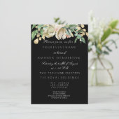 Black White Gold Floral Ivory Mint 16th Bridal Invitation (Standing Front)