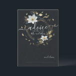 Black White Gold Floral Wreath Wedding Advice Card<br><div class="desc">Modern Vintage Elegant Wedding Advice Card Template - Elegant Black White and Gold Floral Wreath.
These Designs Can Be Personalized For Your Special Occasion And Would Be Perfect For Your Wedding,  Bridal Shower,  Engagement Party,  Birthday Party And Many More Special Occasions.</div>