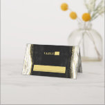 Black White & Gold Geode Wedding Table Number Place Card<br><div class="desc">Black White & Gold Geode Agate Marble, With Sparkling Gold foil accents, and Modern trendy brushed script font. Onyx Black, Dark Gray, and white stone look, is luxurious and modern for your wedding - Personalized Wedding Reception Guest Seating Table Number Place Card! ~ Check my shop to see the entire...</div>