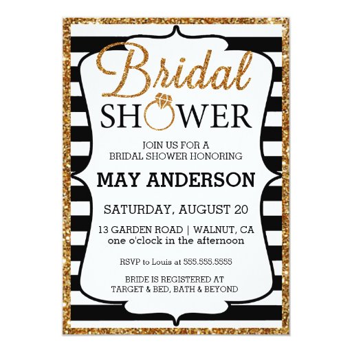 Black White Bridal Shower Invitations 8