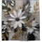 Black White Gold Gray Floral Print