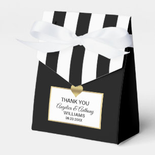 Black White Gold Heart Party Favor Wedding Boxes