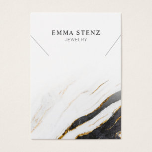 Black White Gold Marble • Necklace Pendant Display