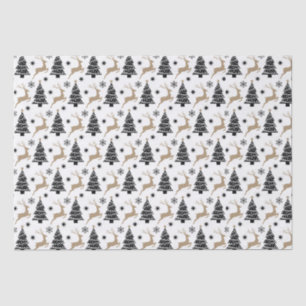 Black White & Gold Masculine Pattern Tissue Paper
