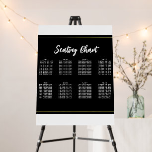 Black White Gold Modern Minimal Elegant Wedding Foam Board