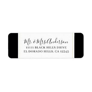 Black White Gold Modern Minimal Elegant Wedding Label