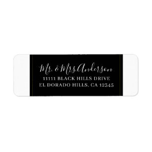 Black White Gold Modern Minimal Elegant Wedding Label