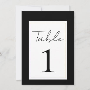 Black White Gold Modern Minimal Table Number
