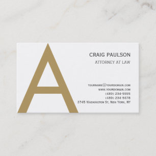 Black White Gold Monogram Attorney Business Card