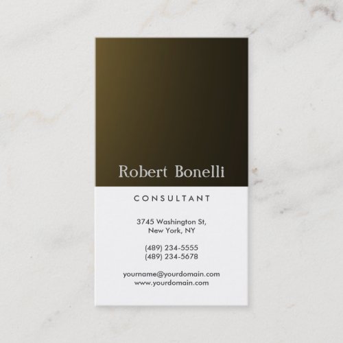 Black White Gold Plain Modern Business Card