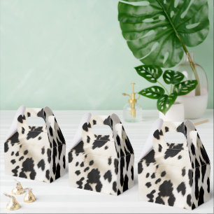 Black White Gold Southwest Cowhide  Favor Boxes