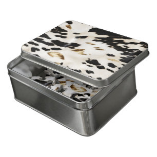 Black White Gold Southwest Cowhide Jigsaw Puzzle