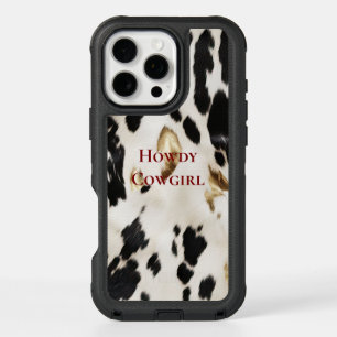Black White Gold Southwest Cowhide iPhone 16 Pro Max Case