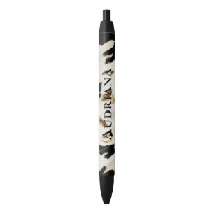 Black White Gold Southwest Cowhide  Pen