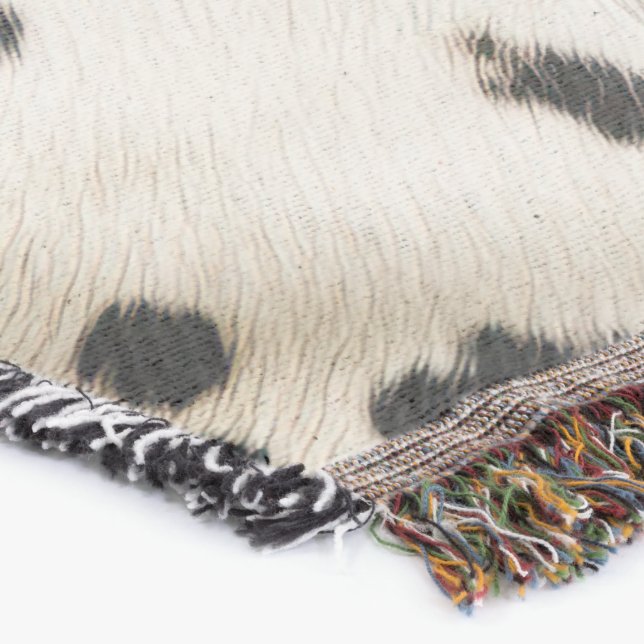 Black White Gold Southwest Cowhide  Throw Blanket (Corner)