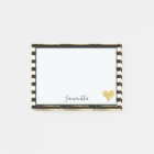 Black White Gold Stripes Heart